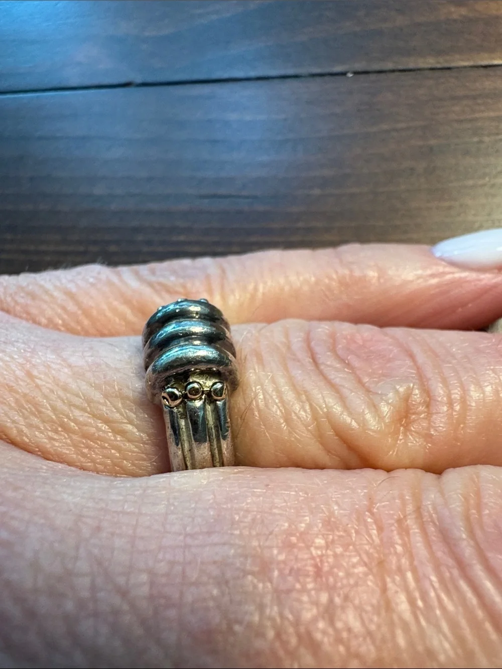 Sterling Silver Ribbed Stackable Ring – Silver - Picture 2 of 2
